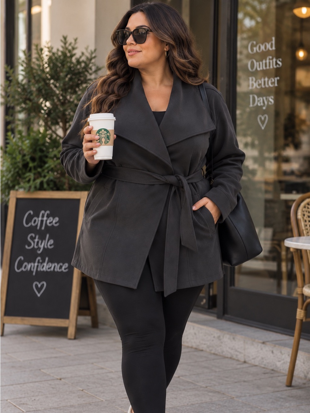 lululemon Softstreme Belted Wrap Jacket Charcoal Grey Open Front Longline